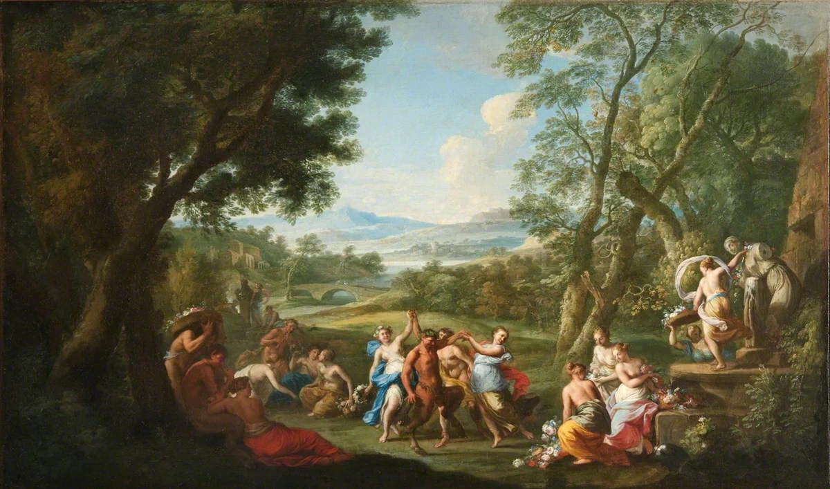 Ninfe e satiri celebrano Flora e Priapus con fiori - National Trust